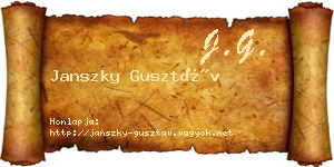 Janszky Gusztáv névjegykártya