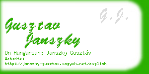 gusztav janszky business card